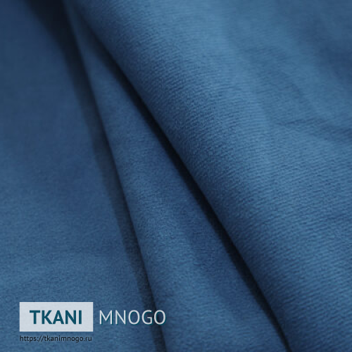 Фото обивки велюра “77” (однотонный синий)